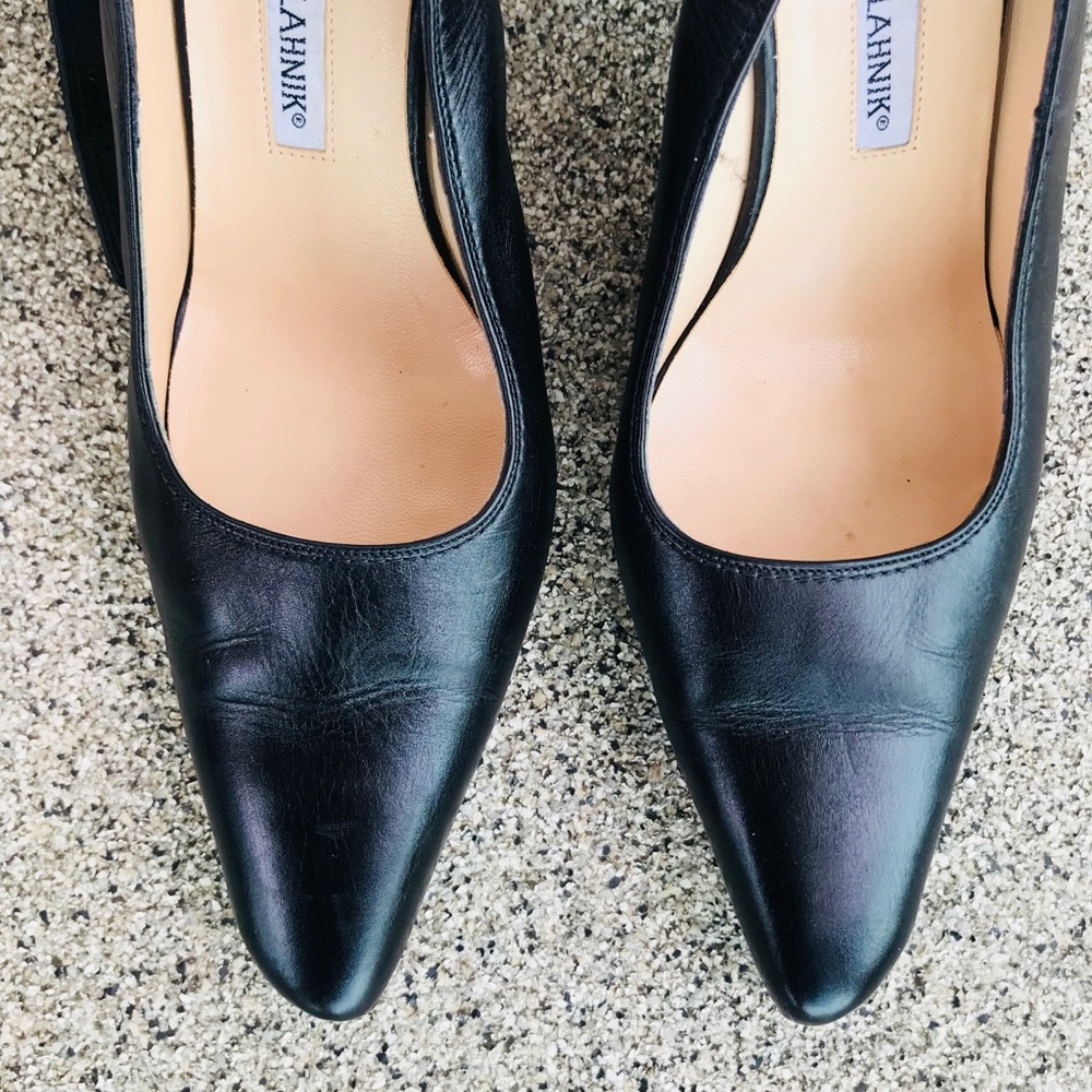 Manolo Blahnik Black ankle Strap shoes size 39.5 - Picture 5 of 8